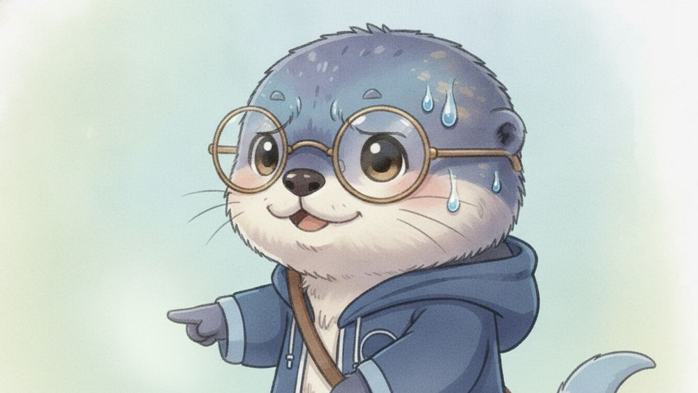 汗をかいて困り顔のアメイロ