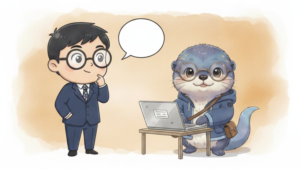 日本語で話すコンペイくんと、それを受けて作業するアメイロ